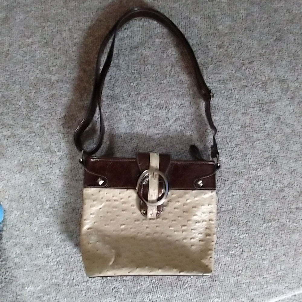 MC Marc Chantal Ostrich Embossed crossbody purse